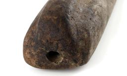 WOODLAND GROOVED HARD STONE PIPE ARTIFACT