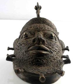 BENIN 19TH CENTURY BRONZE CEREMONIAL MASK