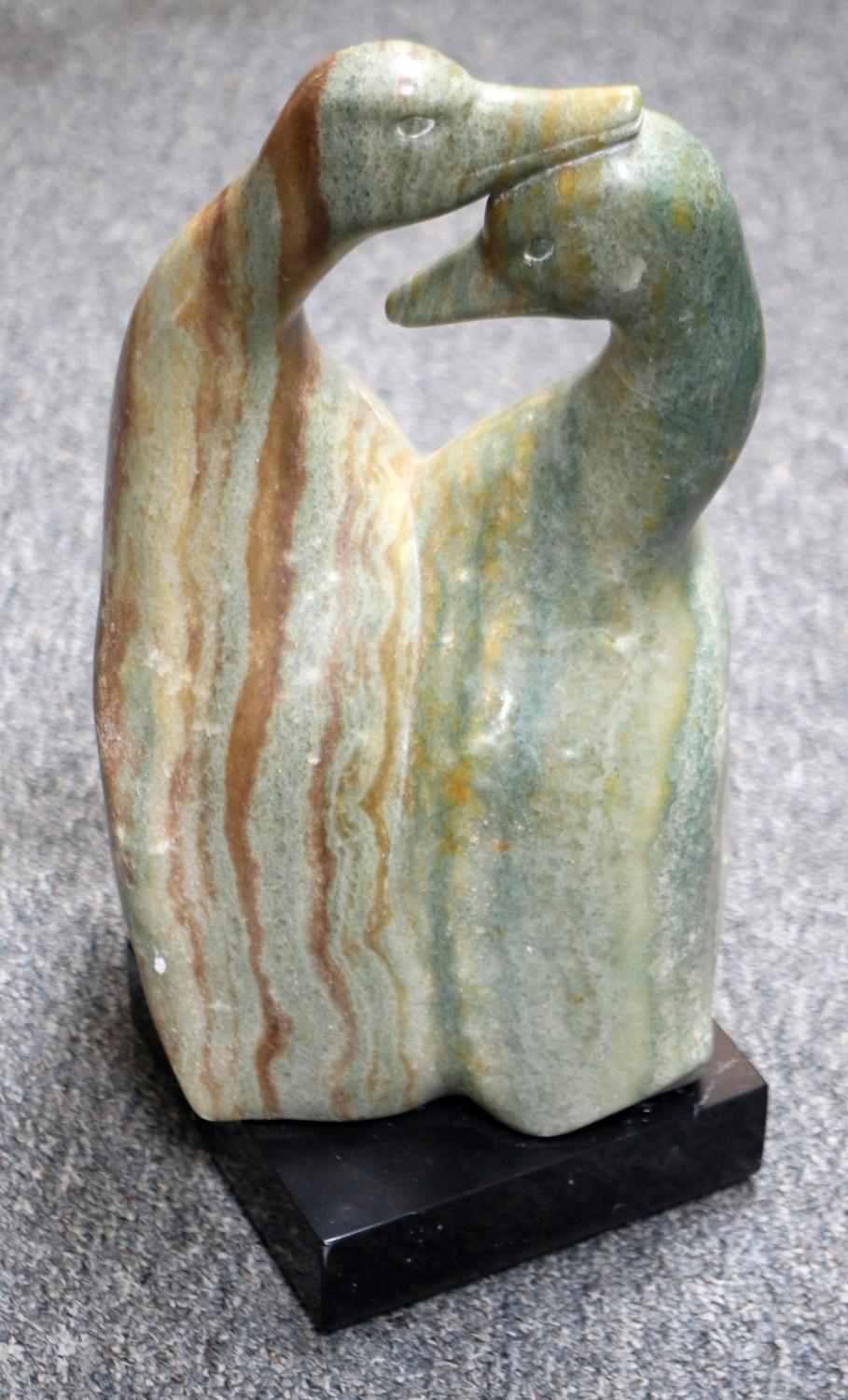 HURST MODERN ART WATER FOWL MARBLE STATUE