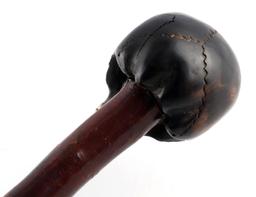 EBONY & CHERRY WOOD SKULL WALKING STICK CANE