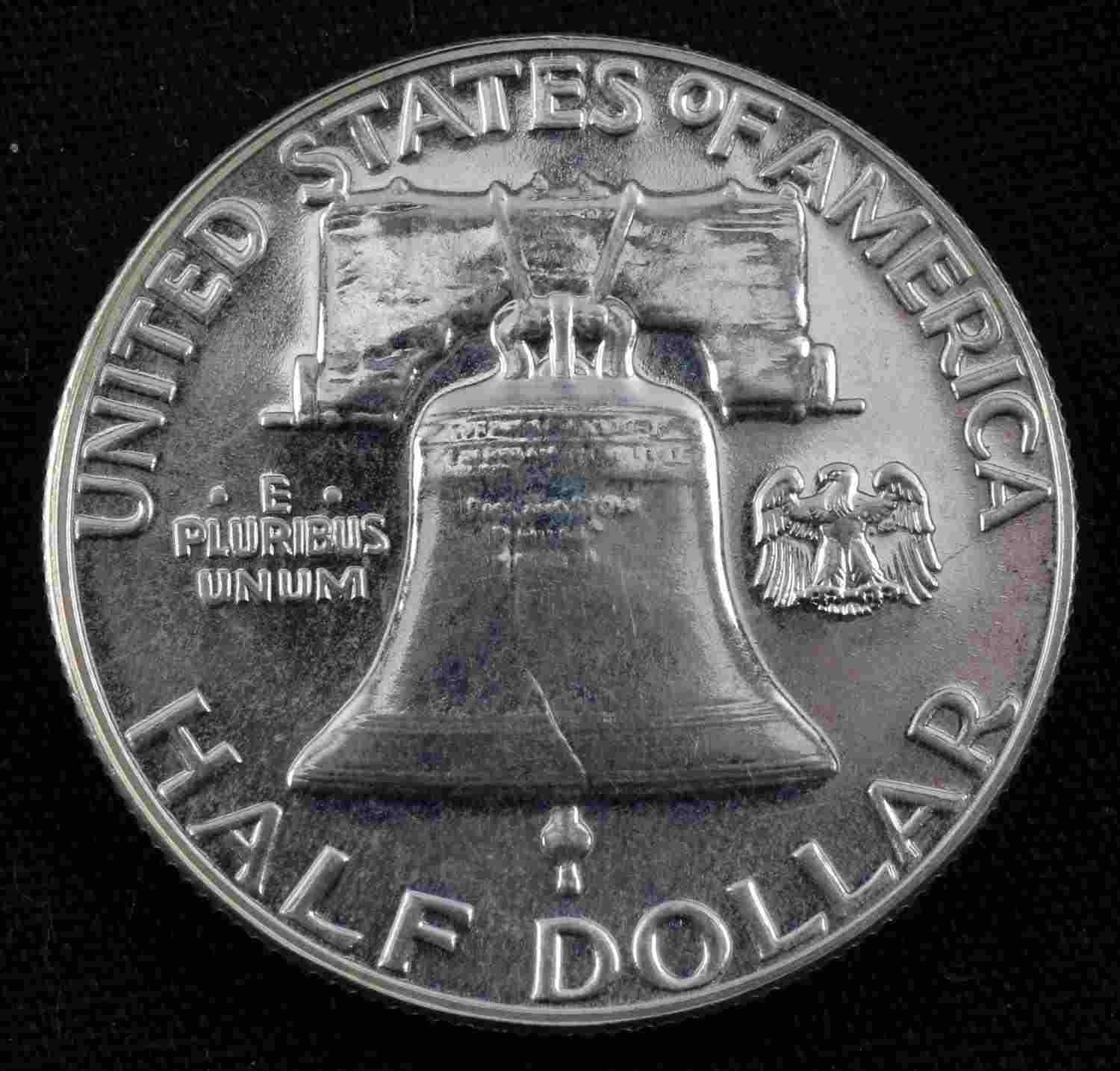 1956 TO 1963 GEM PROOF SILVER FRANKLIN HALF DOLLAR