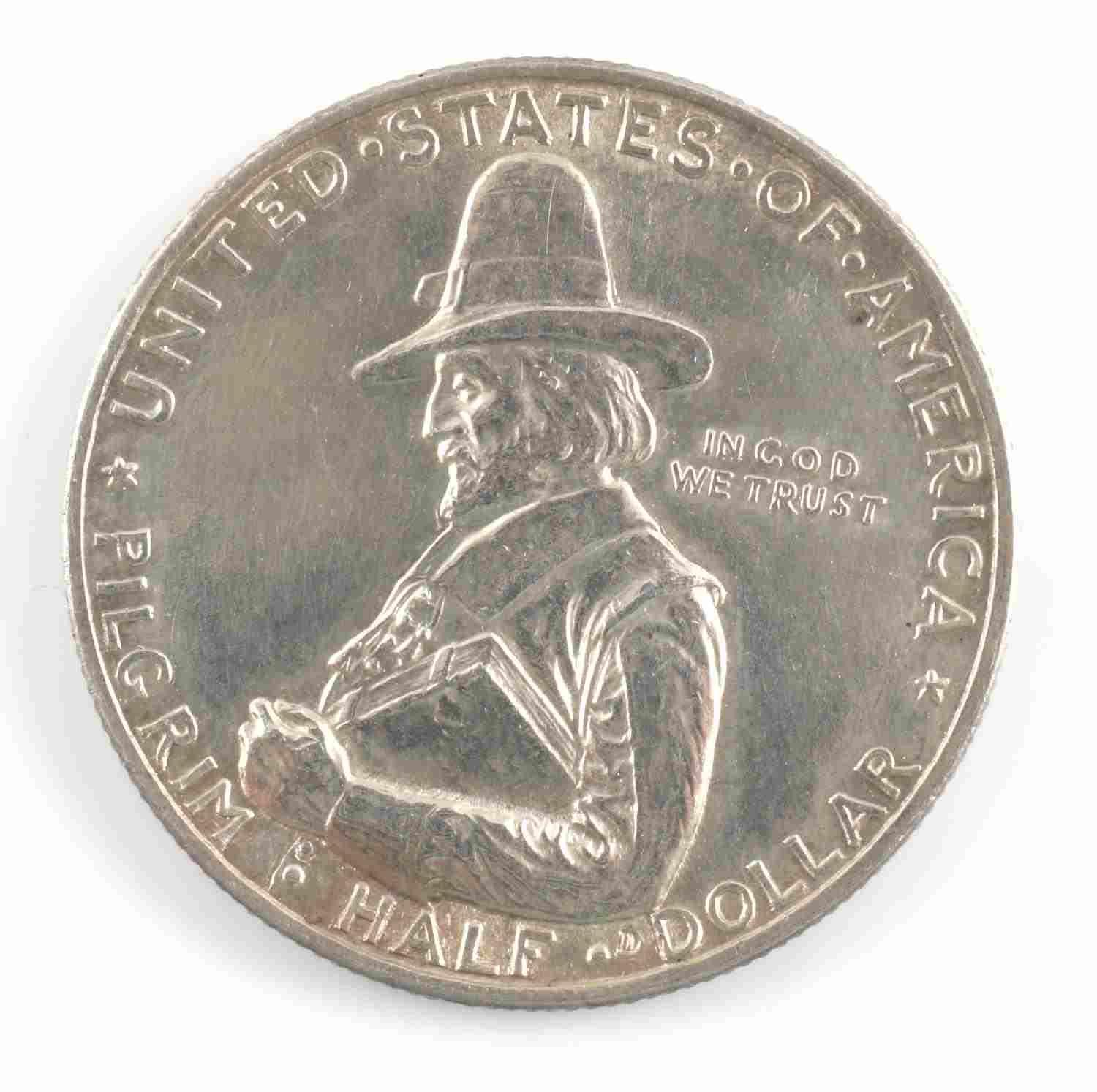 1920 PILGRIM HALF DOLLAR TERCENTENARY SILVER COIN