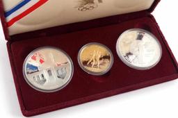 1984 US OLYMICS COIN SILVER & GOLD COIN PROOF SET