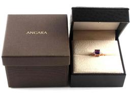 14K ROSE GOLD AMETHYST WITH DIAMOND ACCENT RING