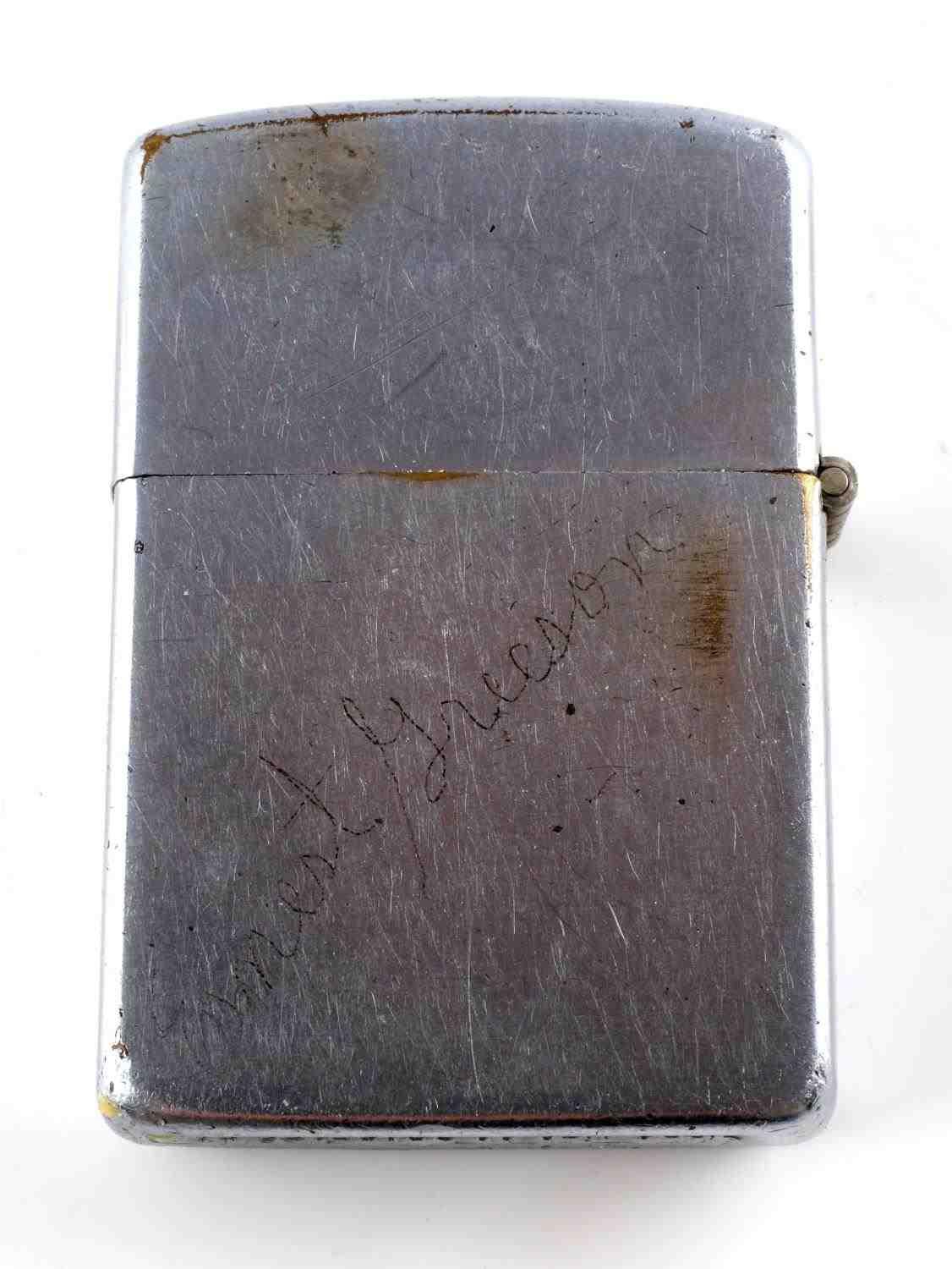 KOREAN WAR 1950 ZIPPO LIGHTER USS HOLLIS W DOG TAG