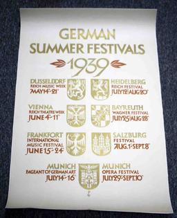 WWII THIRD REICH 1939 SUMMER FESTIVALS POSTER