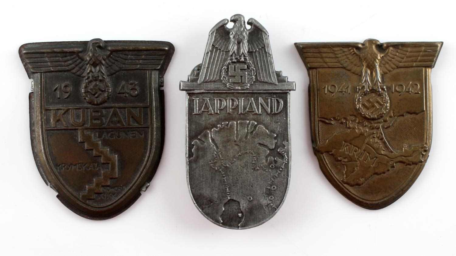 WWII GERMAN LAPPLAND KUBAN KRIM SLEEVE SHIELD LOT