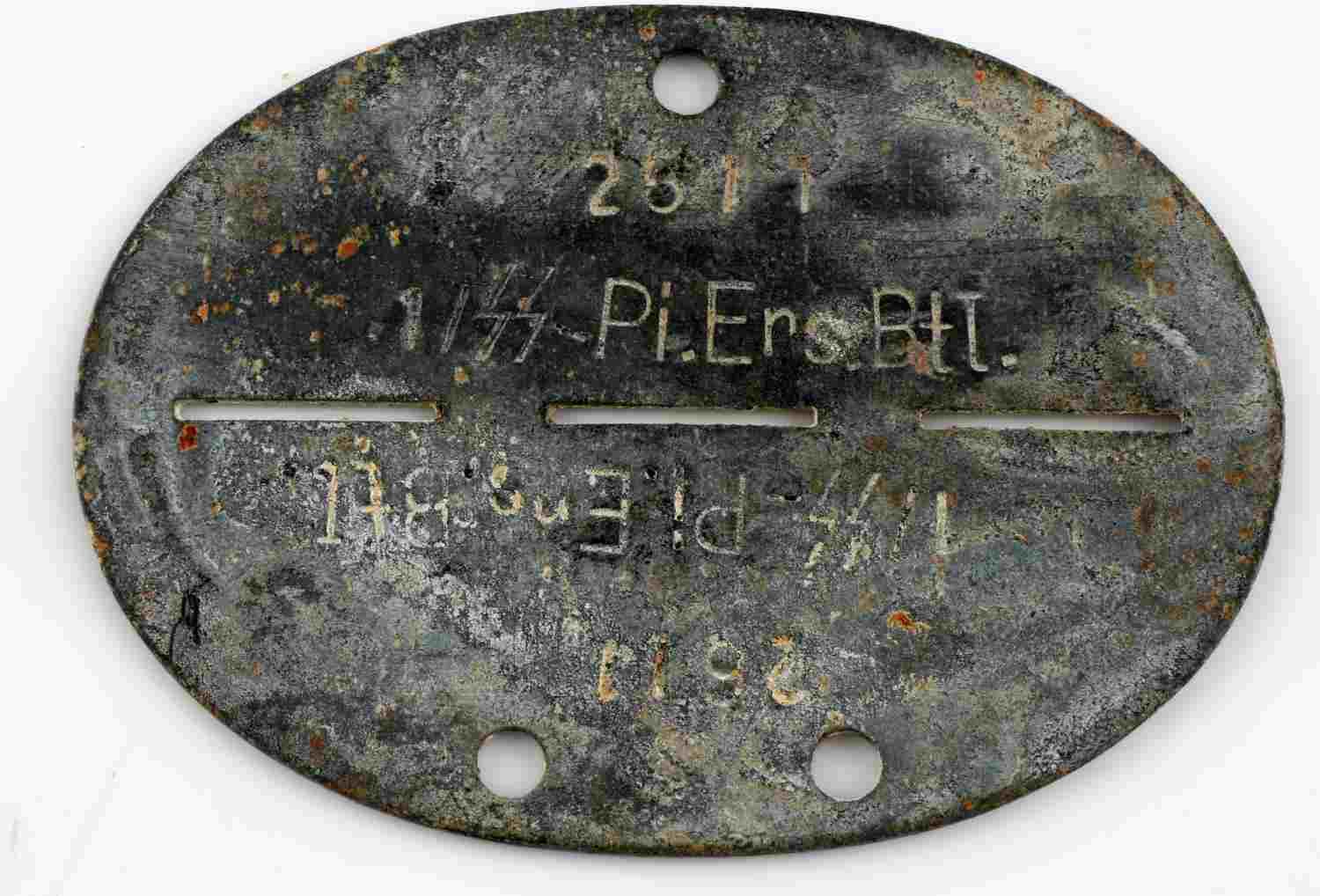 WWII GERMAN THIRD REICH SS ID TAG BADGE