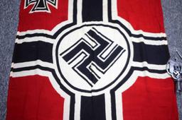 WWII THIRD REICH GERMAN NSDAP FLAG & POLE TOPPER