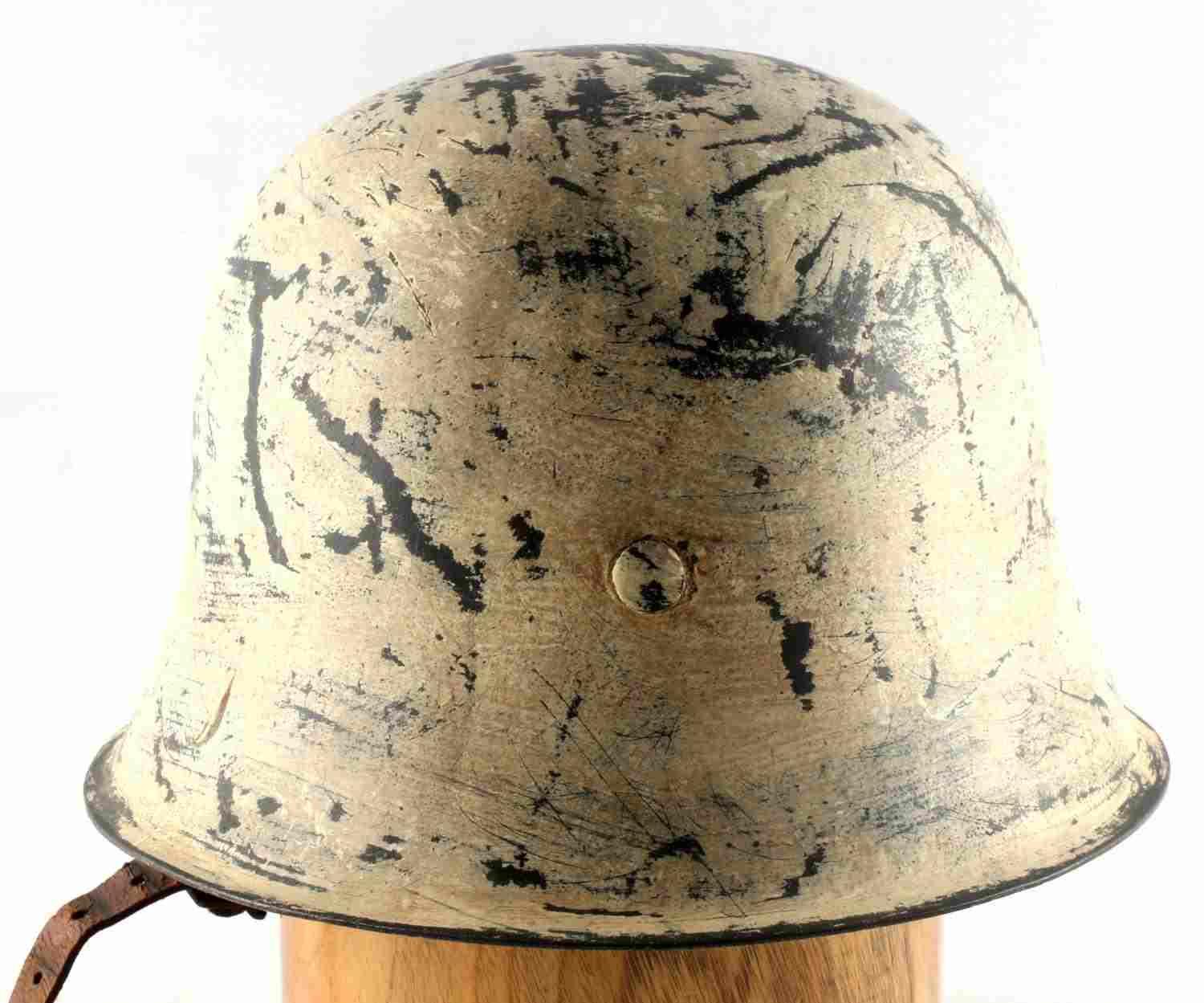 WWII GERMAN THIRD REICH M-42 SS SNOW CAMO HELMET