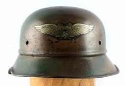 WWII GERMAN THIRD REICH LUFTSCHUTZ M-38 HELMET