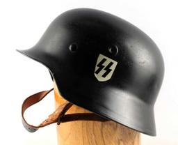 WWII GERMAN THIRD REICH M-40 SS DECAL HELMET