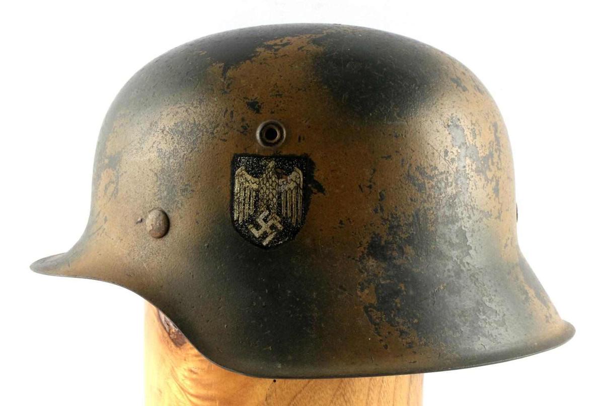 WWII GERMAN THIRD REICH M-42 HEER DECAL HELMET