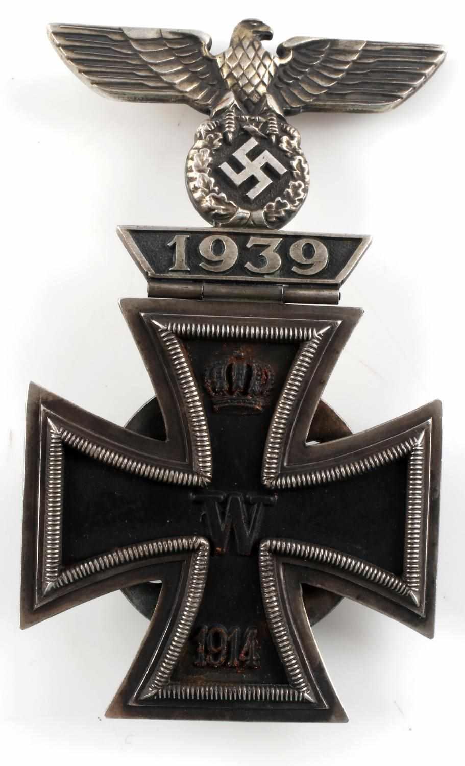 WWII GERMAN THIRD REICH IRON CROSS & HINGED SPANGE