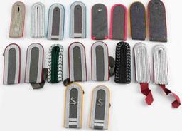 LOT OF 12 THIRD REICH WWI WWII SHOULDER BOARDS