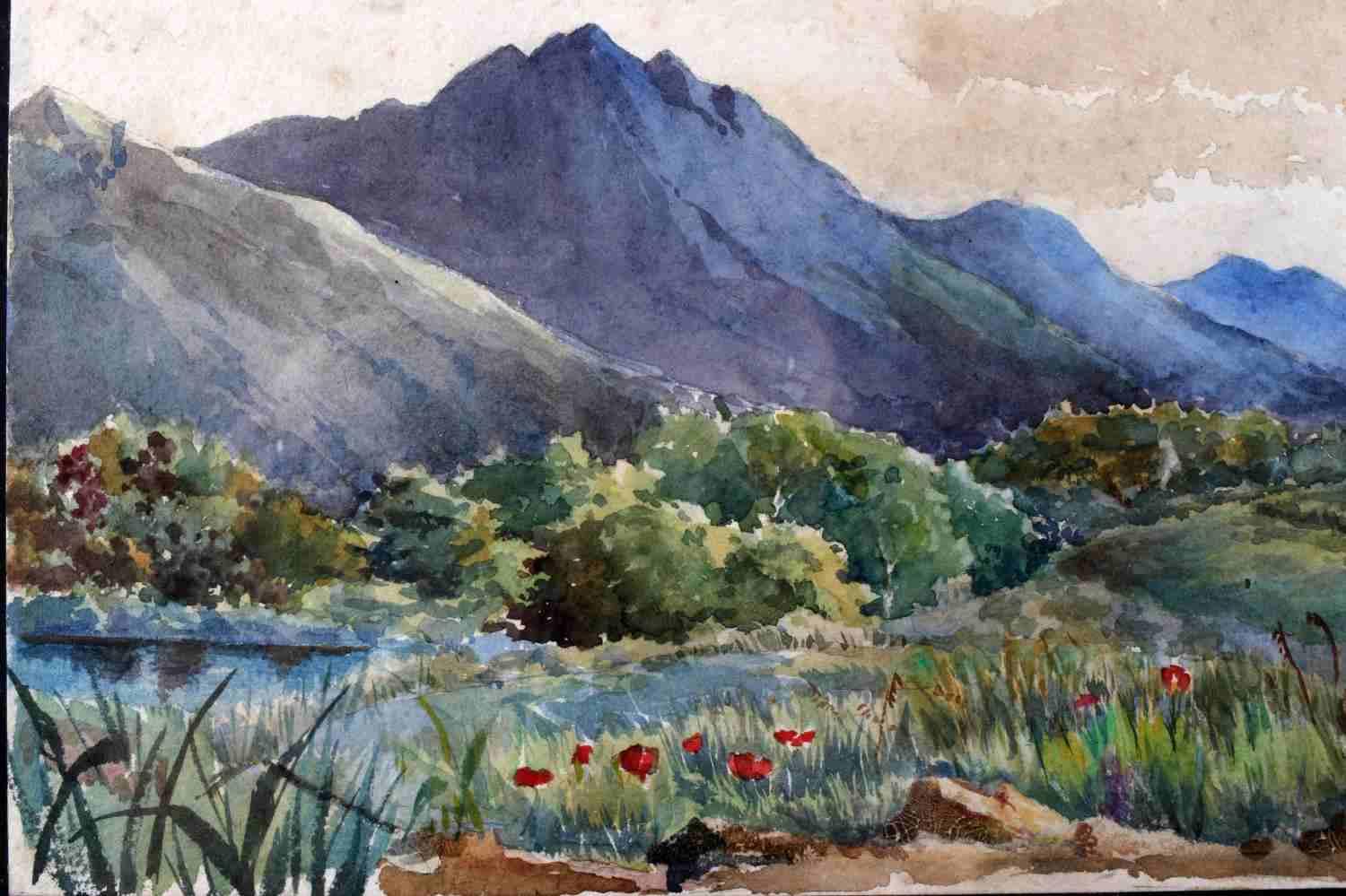 JOHN LA FARGE 1889 WATERCOLOR LANDSCAPE PAINTING