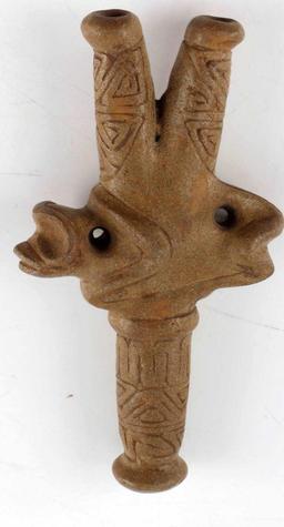 PRECOLOMBIAN TAINO PRONE FROG MAN COHOBA INHALER