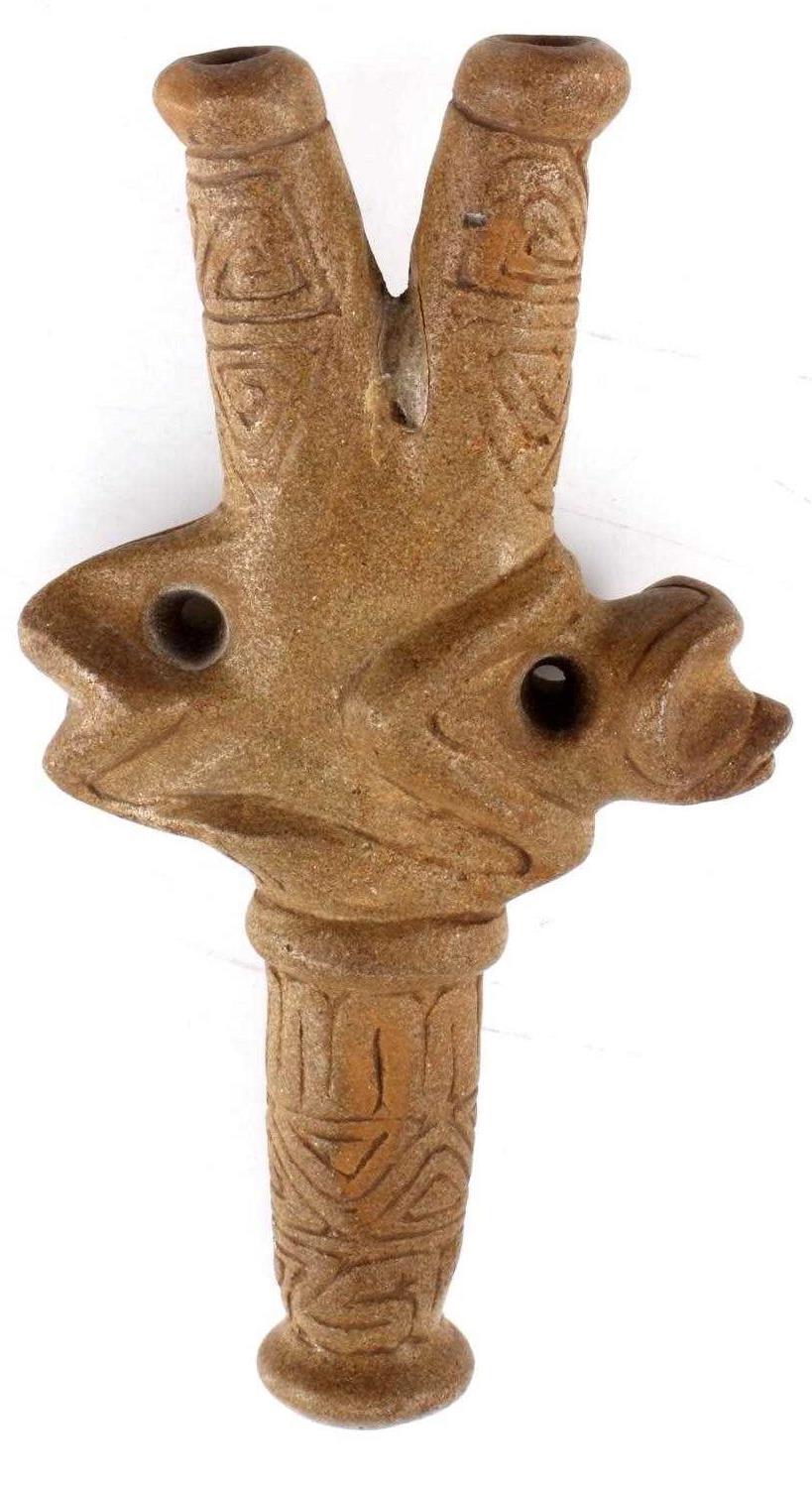 PRECOLOMBIAN TAINO PRONE FROG MAN COHOBA INHALER