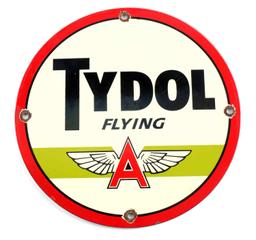 VINTAGE TYDOL FLYING A GASOLINE ADVERTISING SIGN