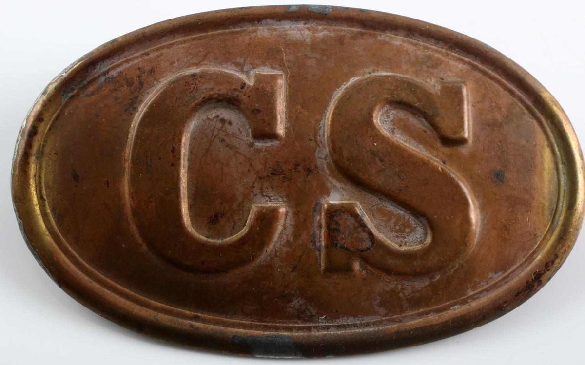 CONFEDERATE STATES CIVIL WAR BRASS BELT BUCKLE