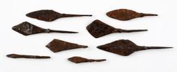 8 VIKING IRON AGE ARROW HEADS FROM UKRAINE LOT