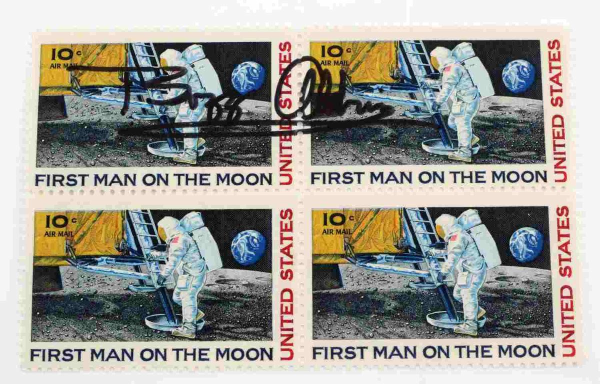 US FIRST MAN ON THE MOON STAMPS SIGNED BY ALDRIN