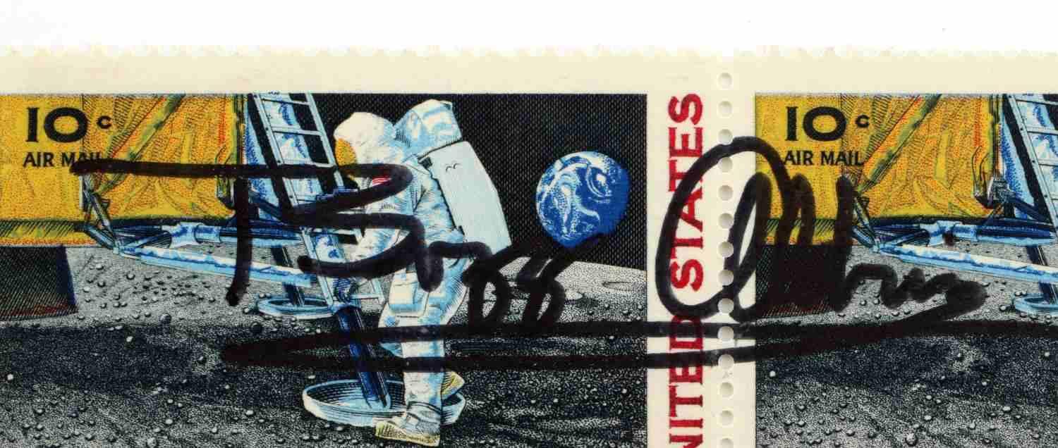 US FIRST MAN ON THE MOON STAMPS SIGNED BY ALDRIN