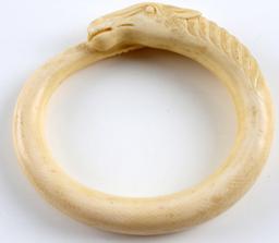 ANTIQUE 1800S CHINESE IVORY HORSE BANGLE JEWELRY