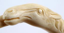 ANTIQUE 1800S CHINESE IVORY HORSE BANGLE JEWELRY