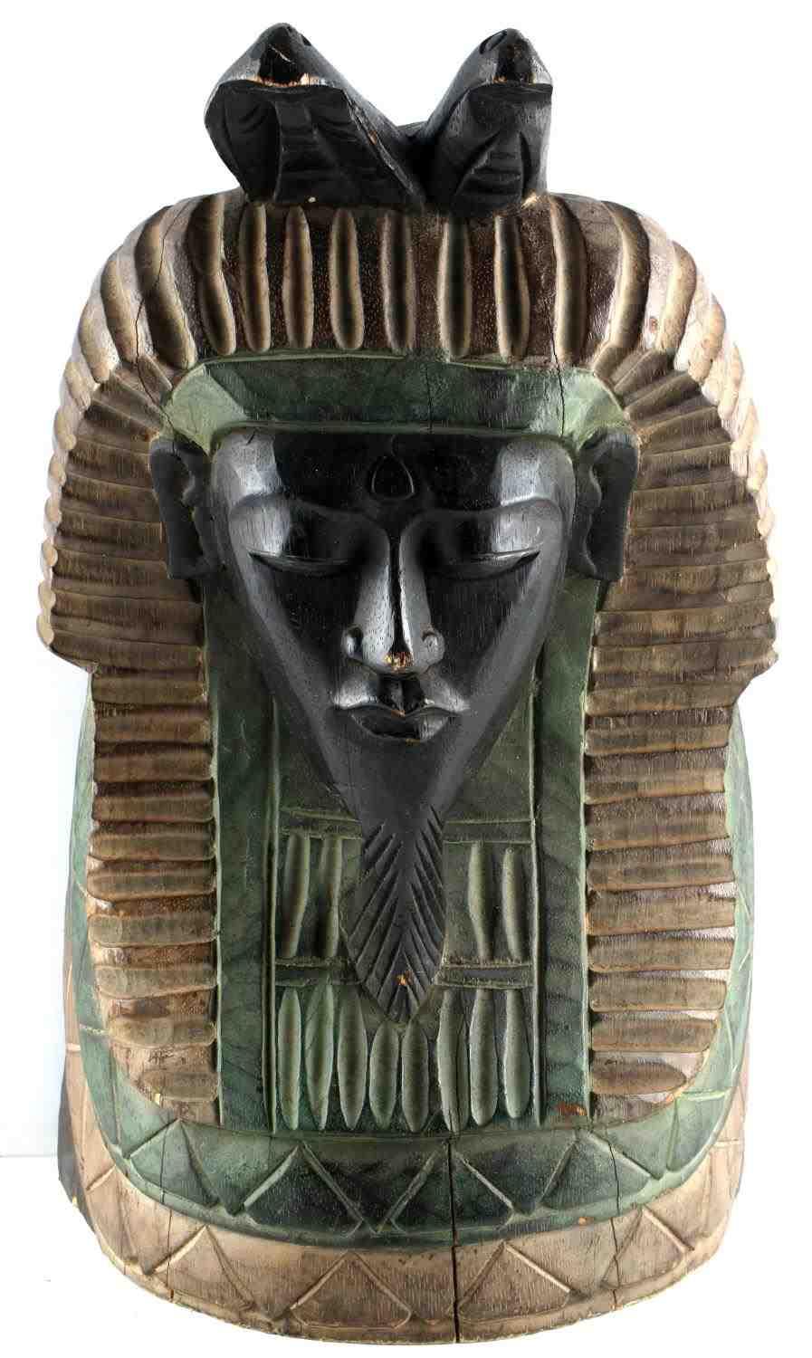ANTIQUE 18TH CENTURY KING TUT HAND CARVED BUST