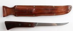 LARGE 11 INCH WESTERN FISH FILLET KNIFE W SCABBARD