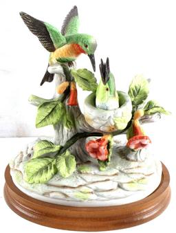 ROYAL CROWN PORCELAIN HUMMINGBIRDS BY BYRON