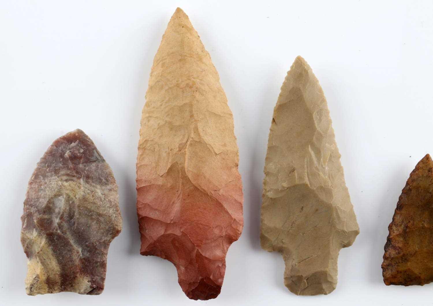 LOT OF 6 NATIVE AMERICAN FLORIDA FOUND ARROWHEADS