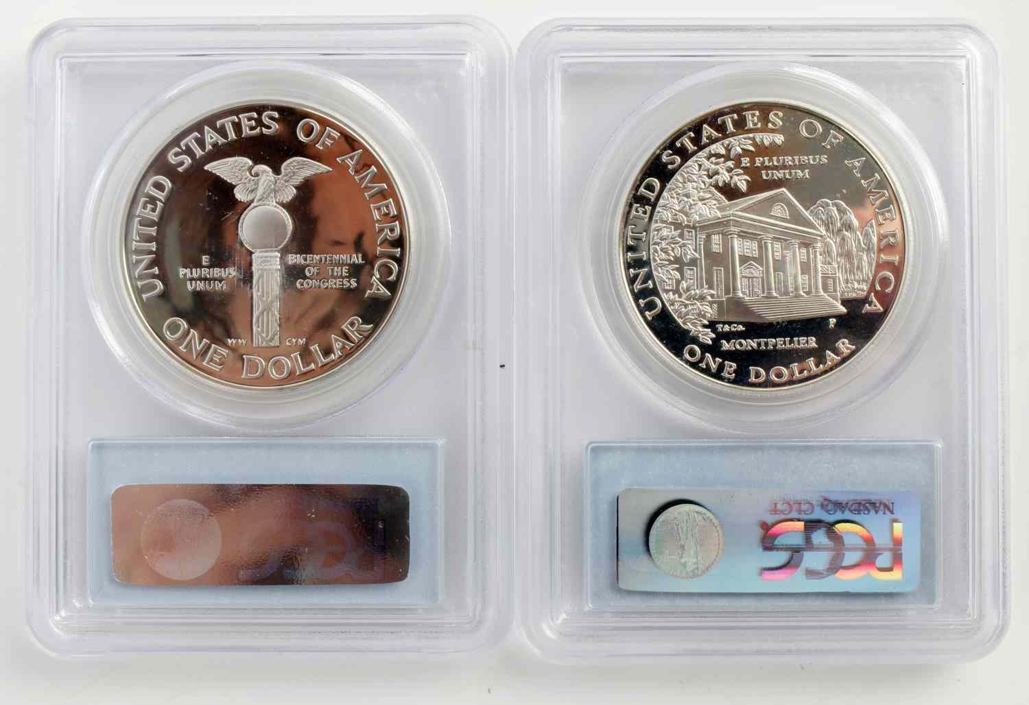 1989-S PCGS PR70DCAM CONGRESS & MADISON DOLLAR