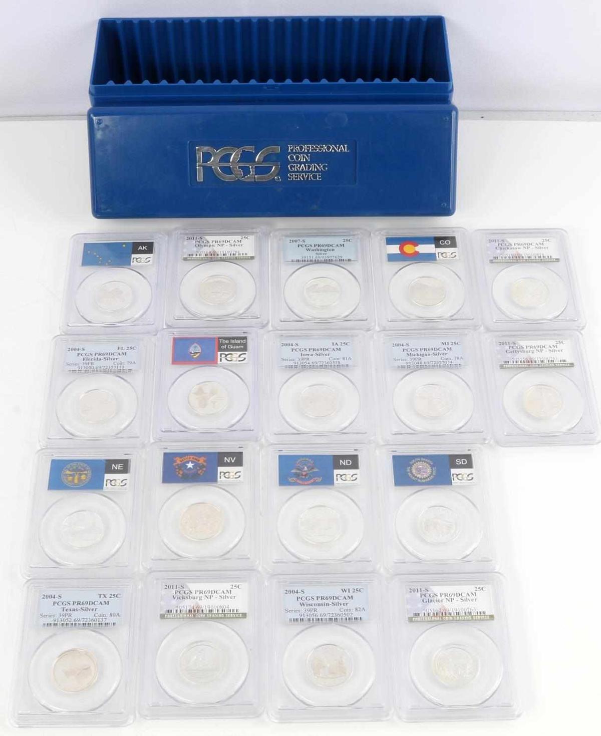 18 SILVER PCGS PR69DCAM NP & STATE QUARTER COINS