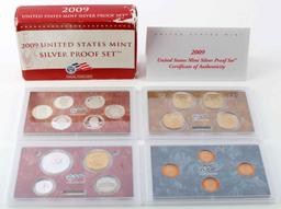 4 U.S. MINT SILVER PROOF SETS COINS 2009 & 2010