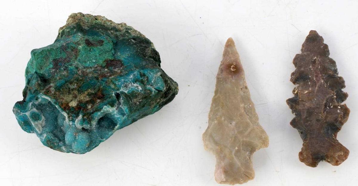 FLORIDA FOUND ARROWHEAD POINTS & CHRYSOCOLLA