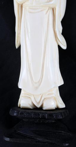 ANTIQUE CHINESE SCULPTED IVORY STATUETTE OF LU
