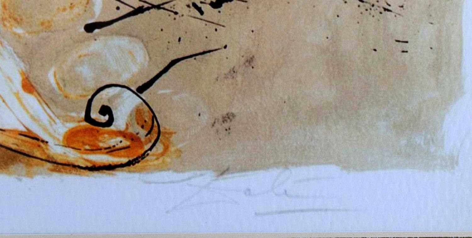 SALVADOR DALI SIGNED SELF PORTRAIT SUN DIAL 1966