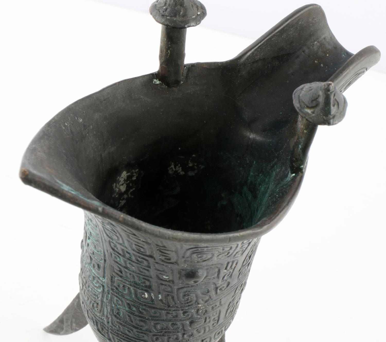 BRONZE CHINESE JUE CEREMONIAL VESSEL CUP