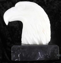 ANTHONY QUICKLE ALABASTER EAGLE HEAD SCULPTURE