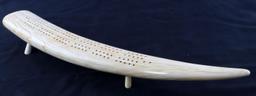 ANTIQUE WALRUS TUSK 19TH CENTURY CRIBBAGE BOARD