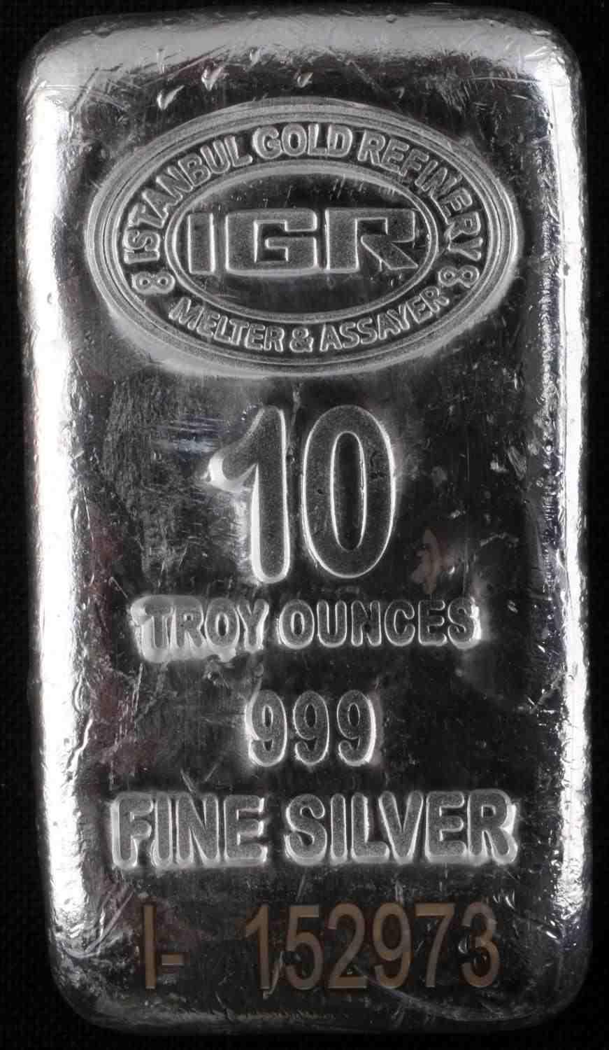 10 OZ TROY OUNCE SILVER BULLION BAR