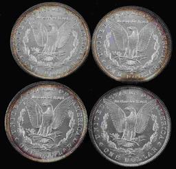 4 MORGAN SILVER DOLLARS MINT STATE COINS