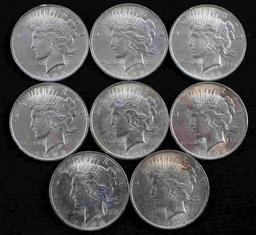 1922 PEACE DOLLAR BU SILVER COIN LOT OF 8