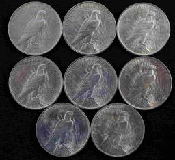 1922 PEACE DOLLAR BU SILVER COIN LOT OF 8