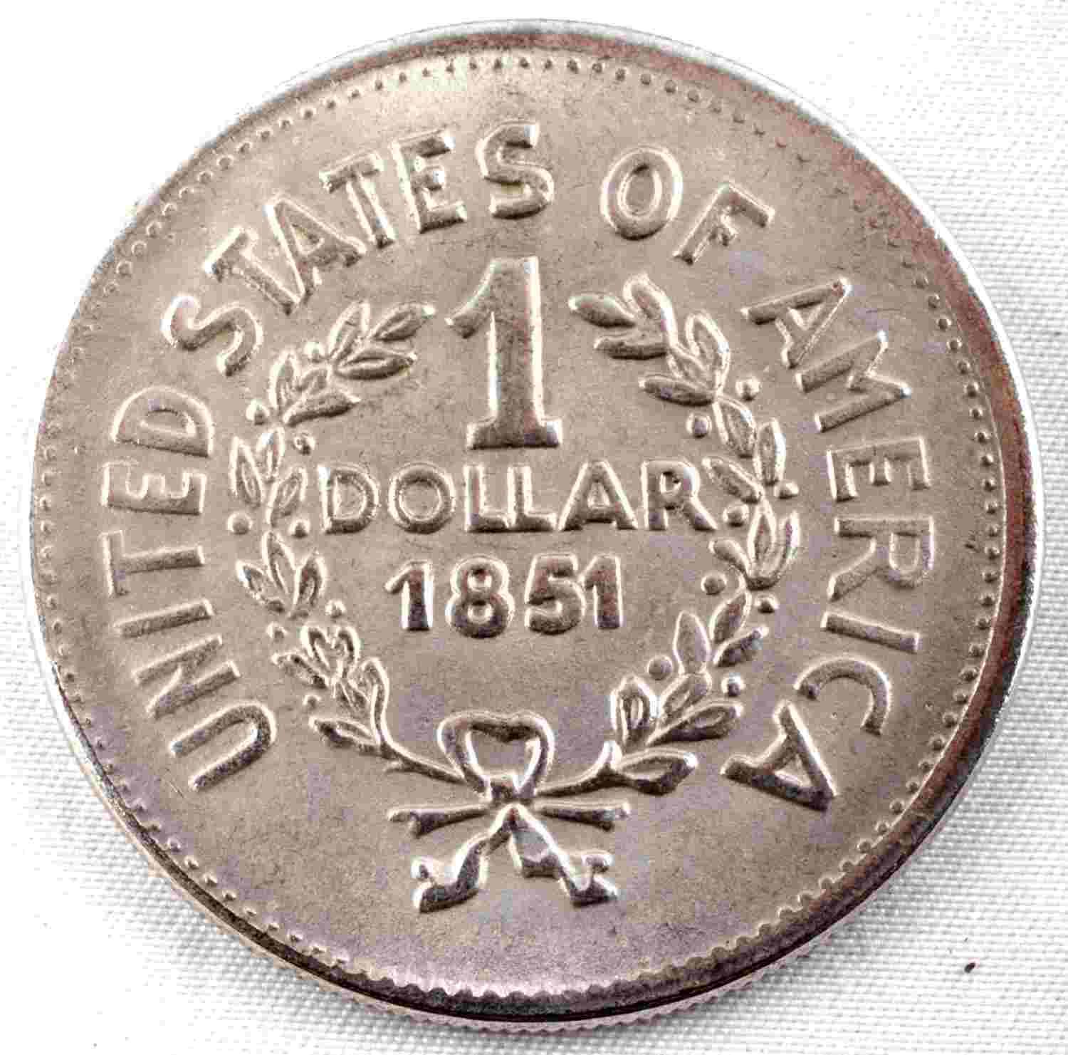 1851 UNITED STATES INDIAN HEAD DOLLAR COIN TOKEN