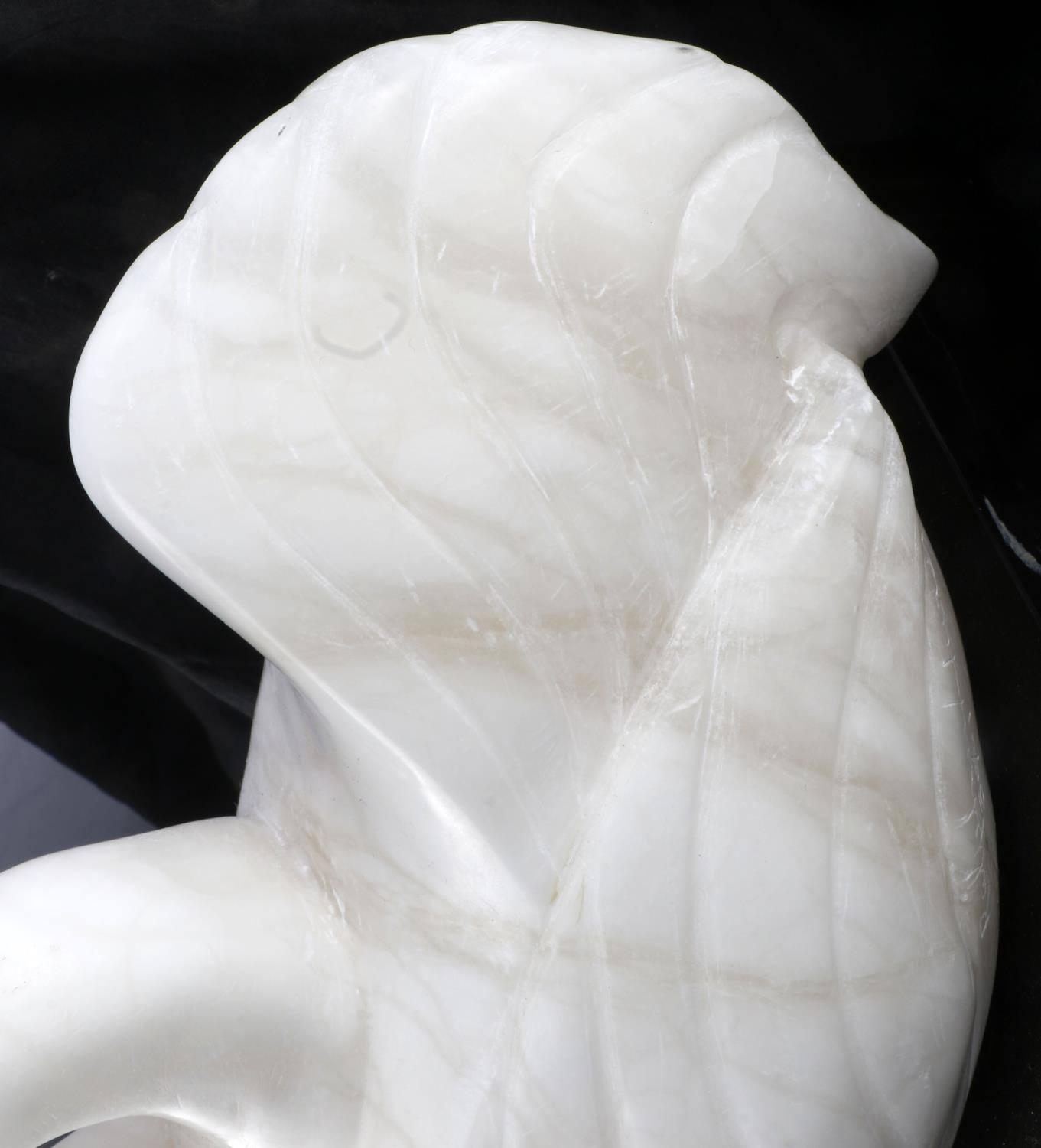 RALPH HURST SIGNED ALABASTER SWAN SCULPTURE