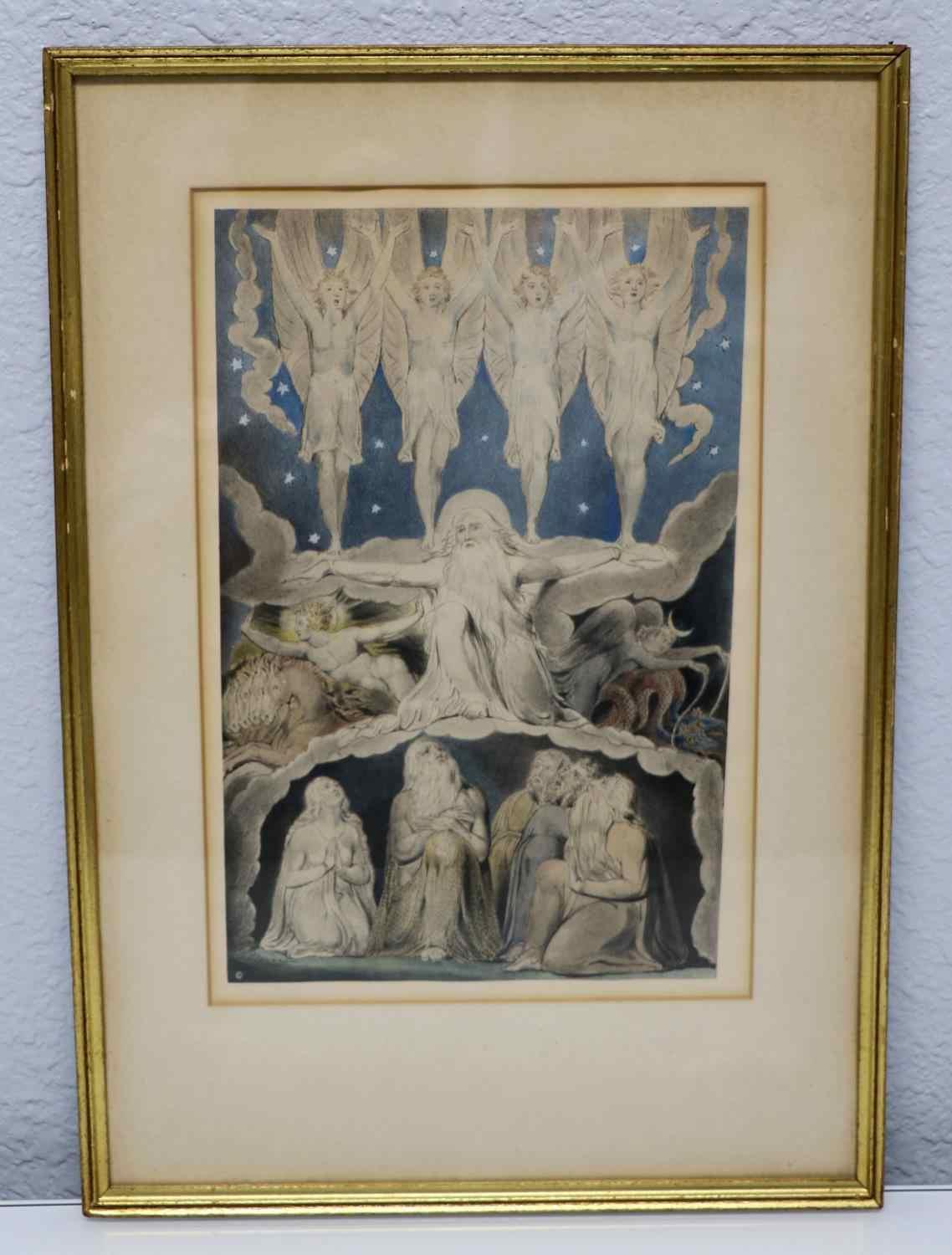 VINTAGE WILLIAM BLAKE BIBLICAL CREATION LITHOGRAPH