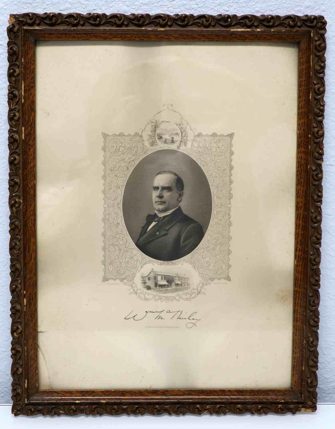 1896 YORSTON ETCHING OF PRESIDENT MCKINLEY